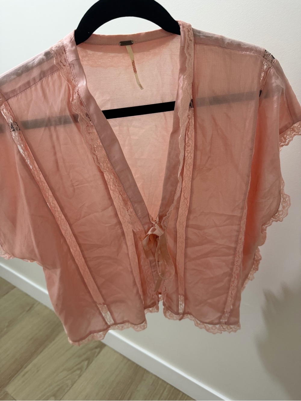 Free people Silky Lace-Trim Sleep Top in Blush Pink - Picture 2 of 6
